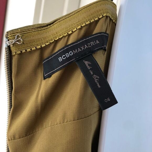 BCBGMAXAZRIA Silk Peridot Simsom Crosstop Cocktail Dress - Picture 10 of 14